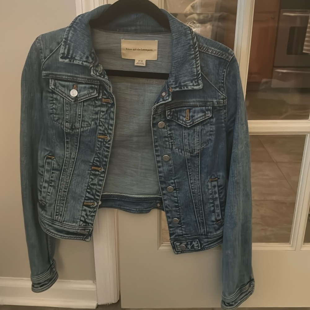 Pilcro and the Letterpress Faded Blue Cropped Denim Jacket